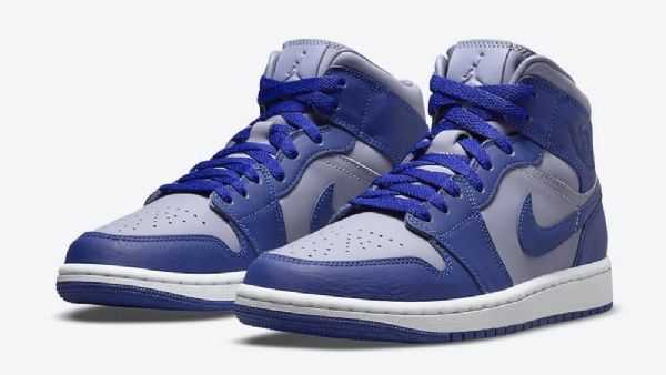 Nike Air Jordan 1 Mid Tops Georgetown Kengät Naisille Laivastonsininen