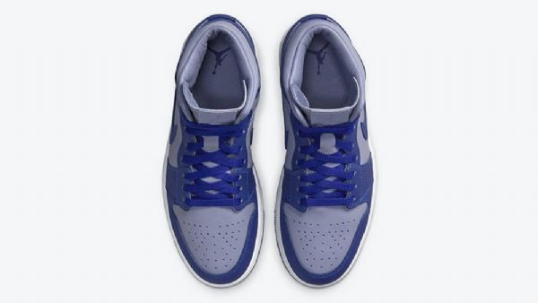 Nike Air Jordan 1 Mid Tops Georgetown Kengät Naisille Laivastonsininen