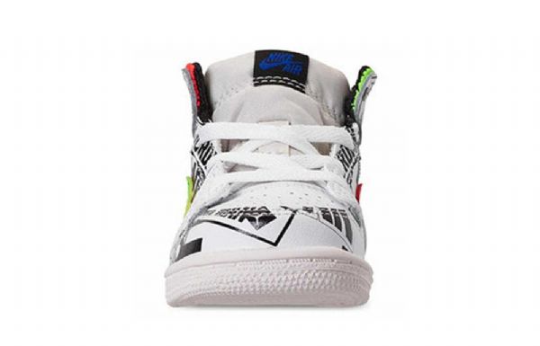 Nike Air Jordan 1 Mid Tops Graffiti Td Kengät Lapsille Valkoinen