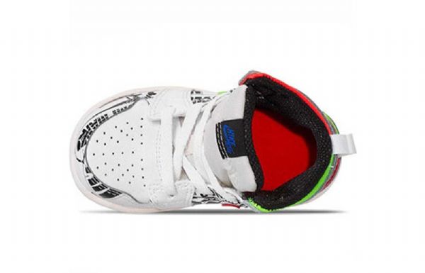 Nike Air Jordan 1 Mid Tops Graffiti Td Kengät Lapsille Valkoinen
