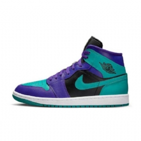 Nike Air Jordan 1 Mid Tops Grape Kengät Naisille Musta Vihreä
