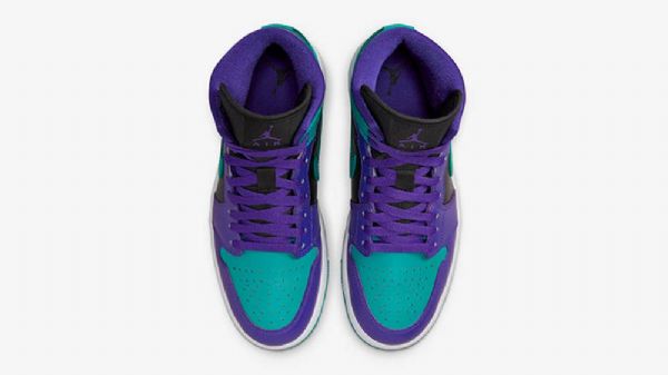 Nike Air Jordan 1 Mid Tops Grape Kengät Naisille Musta Vihreä