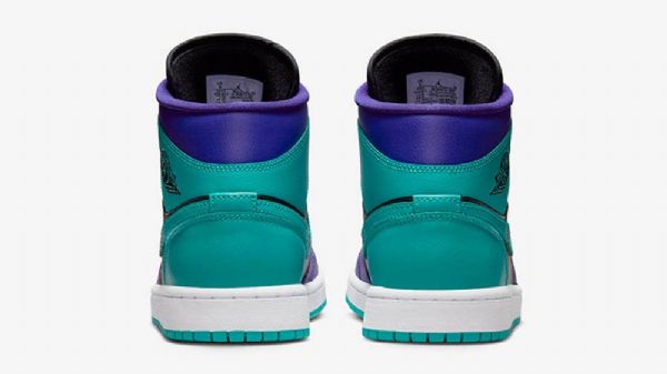Nike Air Jordan 1 Mid Tops Grape Kengät Naisille Musta Vihreä