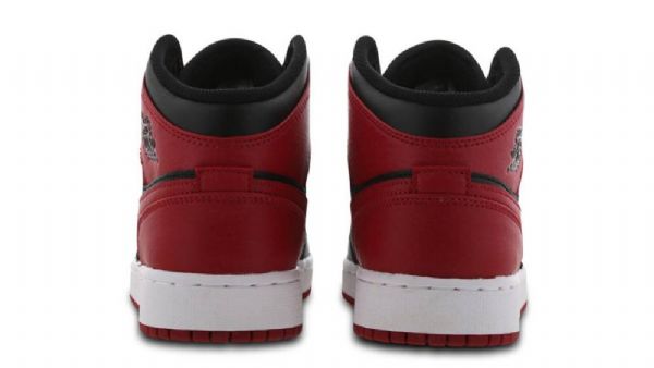 Nike Air Jordan 1 Mid Tops Gs Banned Kengät Miehille Musta Punainen