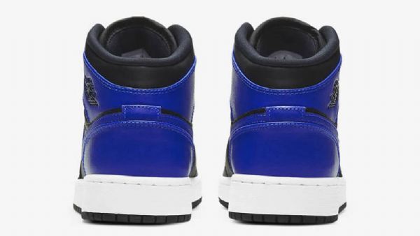 Nike Air Jordan 1 Mid Tops Gs Hyper Royal Kengät Miehille Musta Sininen
