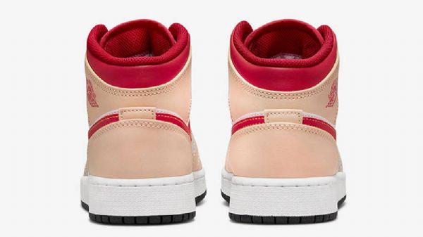 Nike Air Jordan 1 Mid Tops Gs Kengät Naisille Beigenpunainen