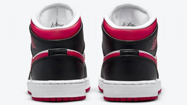 Nike Air Jordan 1 Mid Tops Gs Kengät Naisille Valkoinen Musta Punainen
