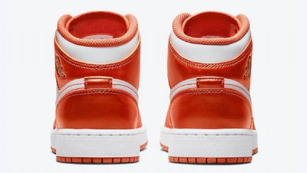 Nike Air Jordan 1 Mid Tops Gs Kengät Naisille Valkooranssi