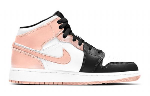 Nike Air Jordan 1 Mid Tops Gs Koripallokengät Miehille Musta Coral