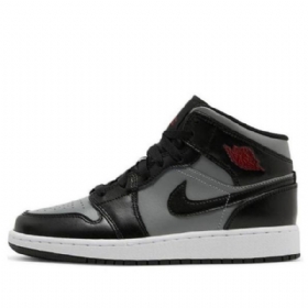Nike Air Jordan 1 Mid Tops Gs Koripallokengät Miehille Musta Harmaa