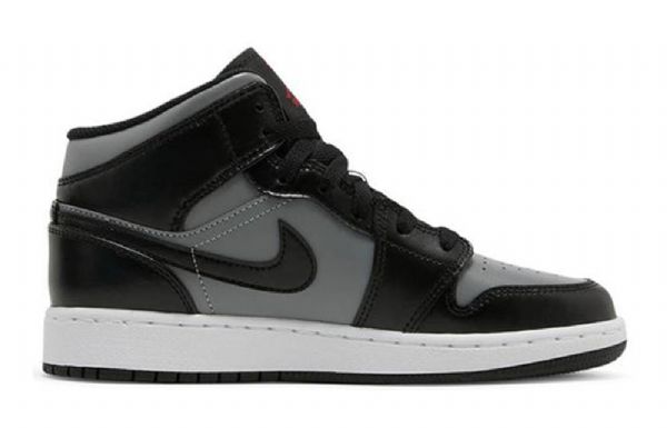 Nike Air Jordan 1 Mid Tops Gs Koripallokengät Miehille Musta Harmaa