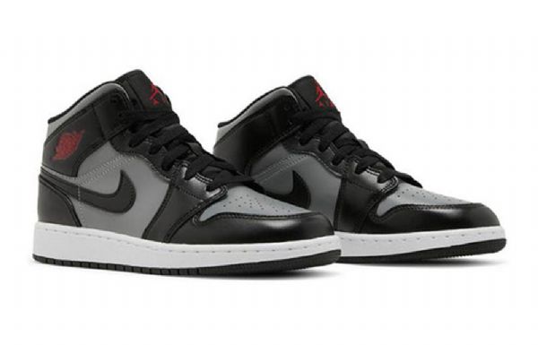 Nike Air Jordan 1 Mid Tops Gs Koripallokengät Miehille Musta Harmaa