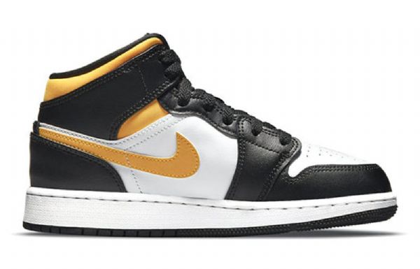 Nike Air Jordan 1 Mid Tops Gs Koripallokengät Miehille Musta Kulta