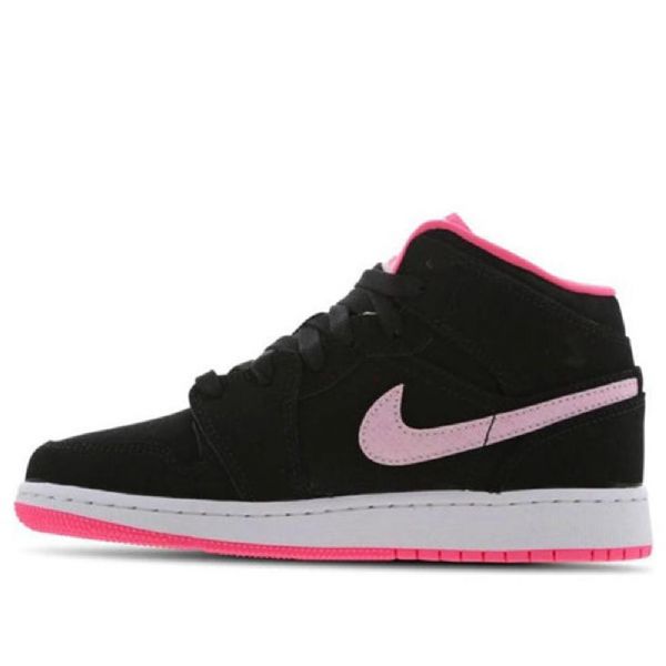 Nike Air Jordan 1 Mid Tops Gs Koripallokengät Miehille Musta Pinkki