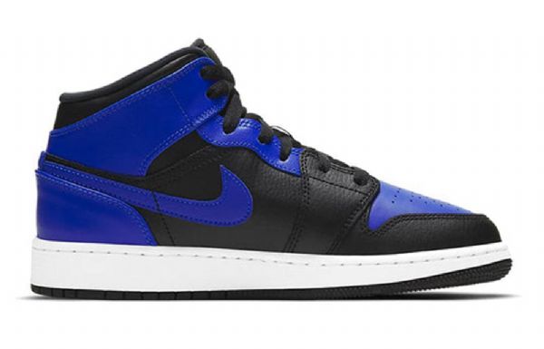 Nike Air Jordan 1 Mid Tops Gs Koripallokengät Miehille Musta Sininen