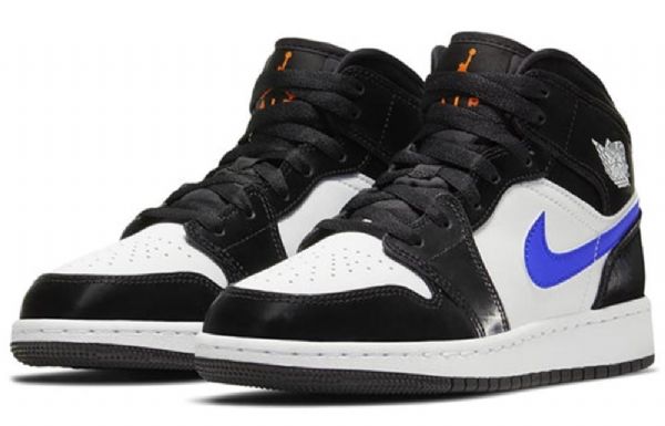 Nike Air Jordan 1 Mid Tops Gs Koripallokengät Miehille Musta Sininen