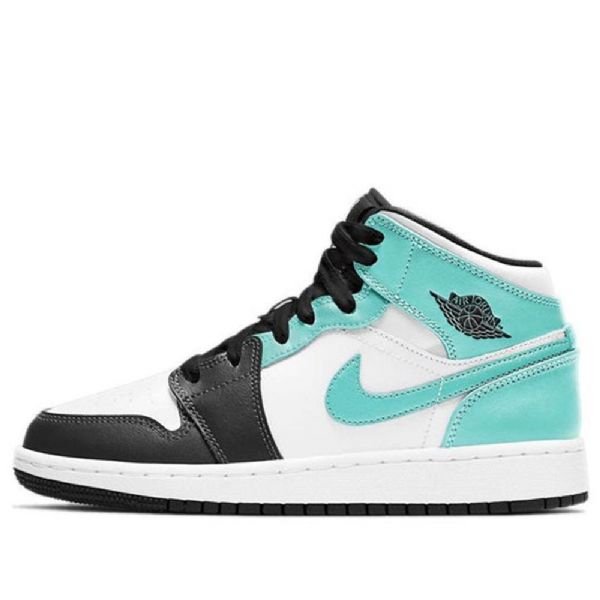 Nike Air Jordan 1 Mid Tops Gs Koripallokengät Miehille Musta Turkoosi