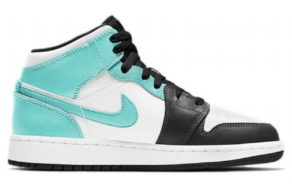 Nike Air Jordan 1 Mid Tops Gs Koripallokengät Miehille Musta Turkoosi