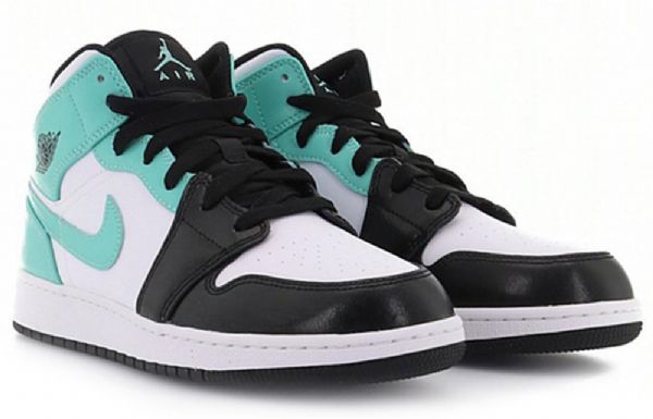 Nike Air Jordan 1 Mid Tops Gs Koripallokengät Miehille Musta Turkoosi