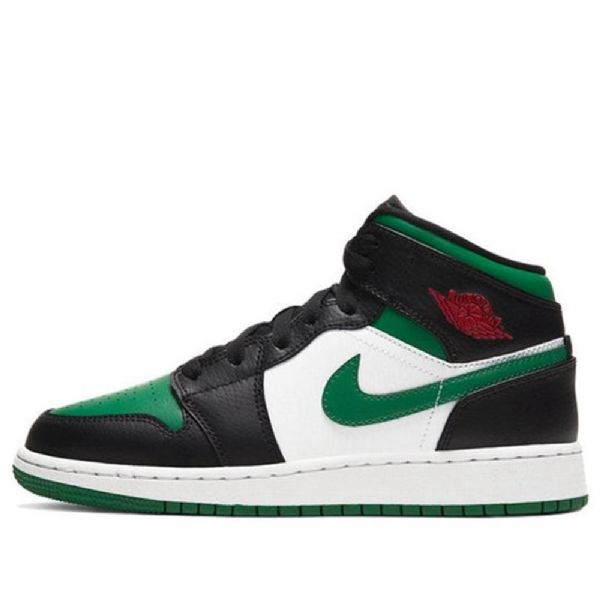 Nike Air Jordan 1 Mid Tops Gs Koripallokengät Miehille Musta Vihreä