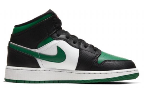 Nike Air Jordan 1 Mid Tops Gs Koripallokengät Miehille Musta Vihreä