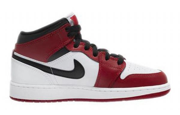 Nike Air Jordan 1 Mid Tops Gs Koripallokengät Miehille Punainen Valkoinen