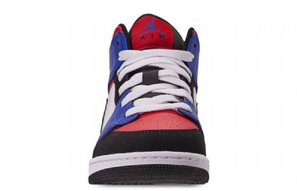 Nike Air Jordan 1 Mid Tops Gs Koripallokengät Miehille Sininen Punainen Valkoinen