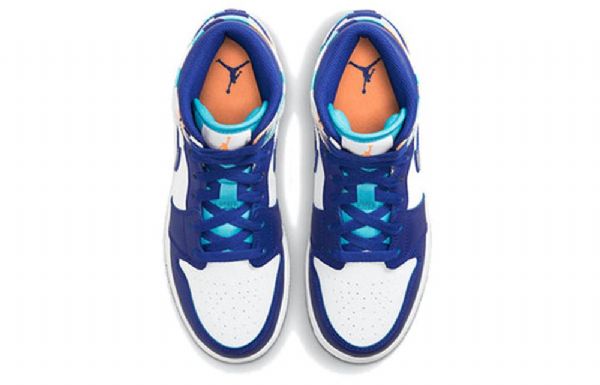 Nike Air Jordan 1 Mid Tops Gs Koripallokengät Miehille Sininen Valkoinen