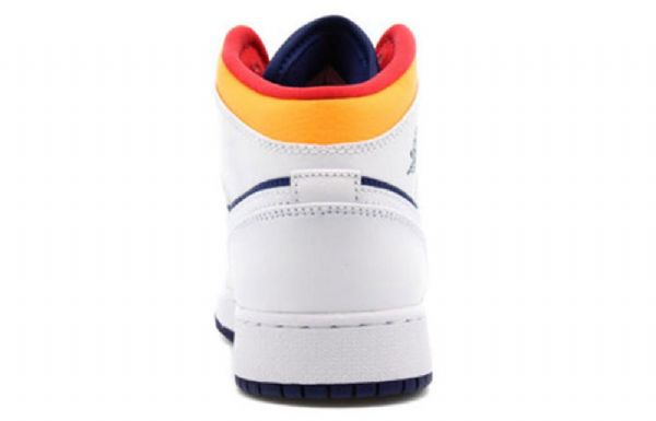 Nike Air Jordan 1 Mid Tops Gs Koripallokengät Miehille Valkoinen Deep Royal Sininen