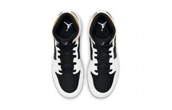 Nike Air Jordan 1 Mid Tops Gs Koripallokengät Miehille Valkoinen Kulta