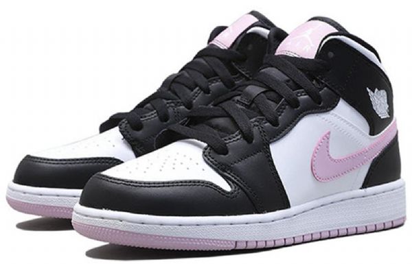 Nike Air Jordan 1 Mid Tops Gs Koripallokengät Miehille Valkoinen Vaaleanpunainen
