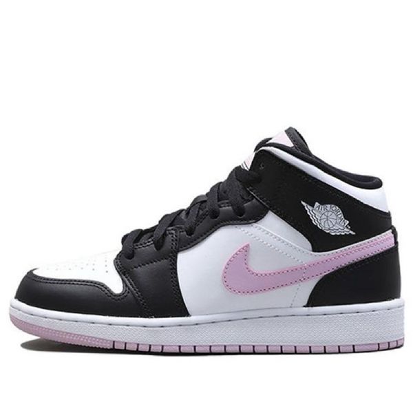 Nike Air Jordan 1 Mid Tops Gs Koripallokengät Miehille Valkoinen Vaaleanpunainen