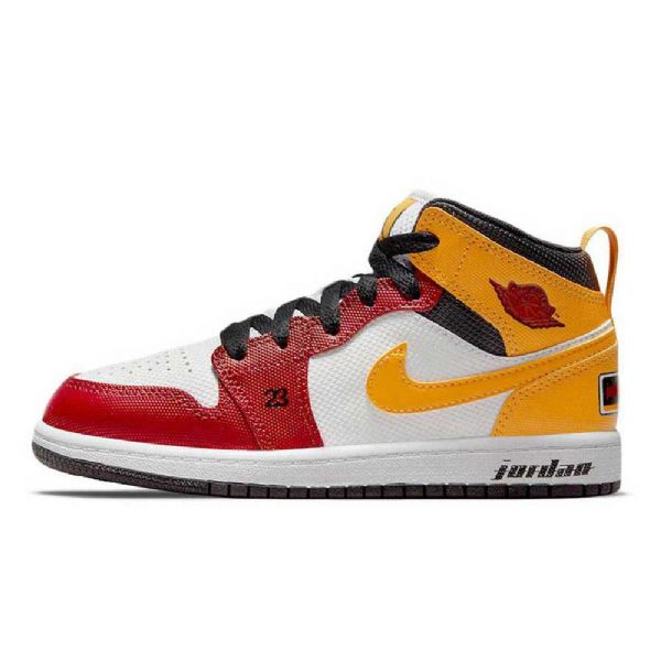 Nike Air Jordan 1 Mid Tops Gs Motorsport Kengät Naisille Punainen Valkoinen Keltainen