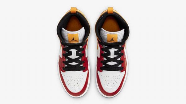 Nike Air Jordan 1 Mid Tops Gs Motorsport Kengät Naisille Punainen Valkoinen Keltainen
