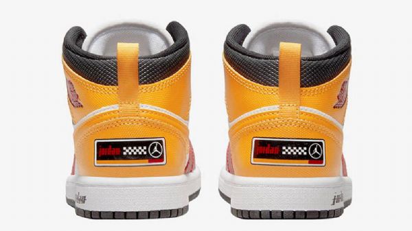 Nike Air Jordan 1 Mid Tops Gs Motorsport Kengät Naisille Punainen Valkoinen Keltainen