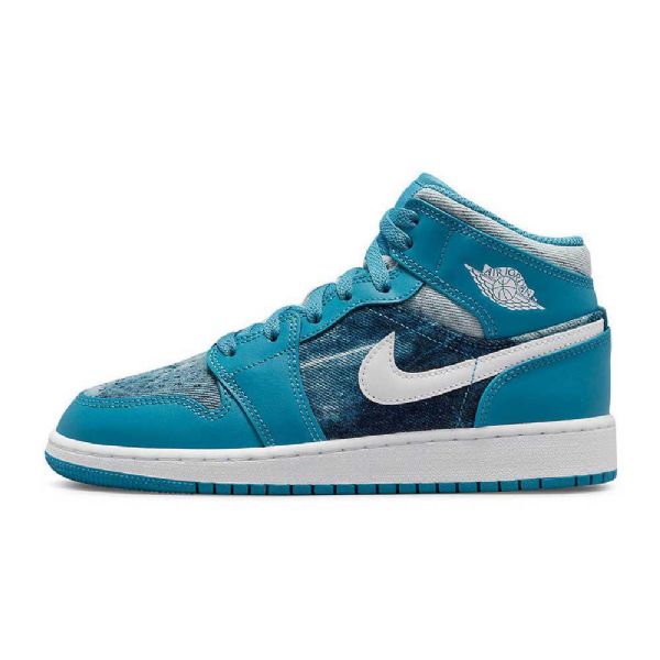 Nike Air Jordan 1 Mid Tops Gs Pestyt Kengät Naisille Turkoosi
