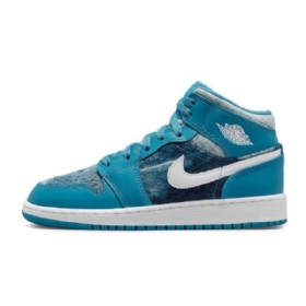 Nike Air Jordan 1 Mid Tops Gs Pestyt Kengät Naisille Turkoosi