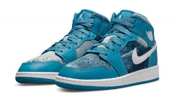 Nike Air Jordan 1 Mid Tops Gs Pestyt Kengät Naisille Turkoosi