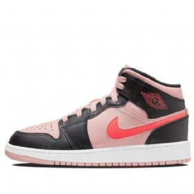 Nike Air Jordan 1 Mid Tops Gs Retro Koripallokengät Miehille Musta Pinkki