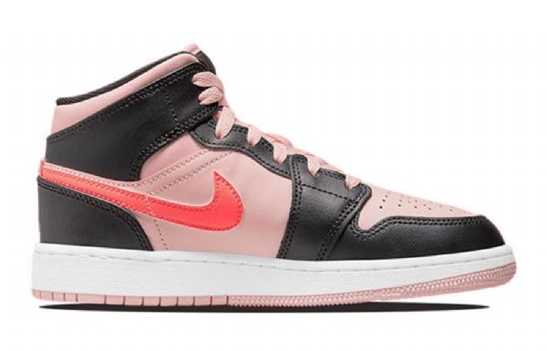 Nike Air Jordan 1 Mid Tops Gs Retro Koripallokengät Miehille Musta Pinkki