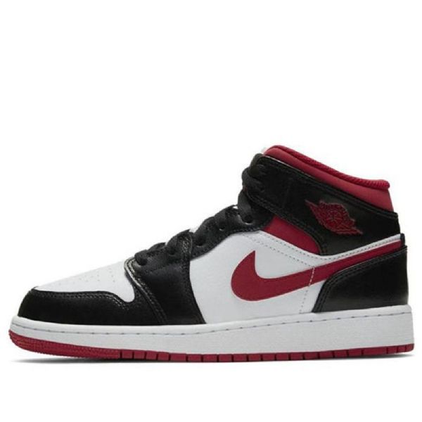Nike Air Jordan 1 Mid Tops Gs Retro Koripallokengät Miehille Musta Punainen