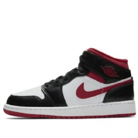 Nike Air Jordan 1 Mid Tops Gs Retro Koripallokengät Miehille Musta Punainen