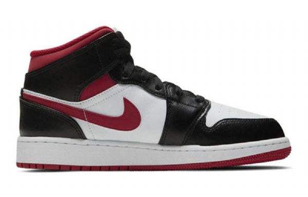 Nike Air Jordan 1 Mid Tops Gs Retro Koripallokengät Miehille Musta Punainen