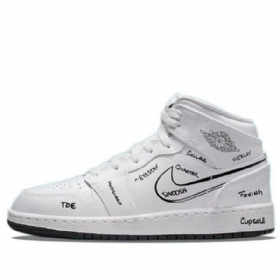Nike Air Jordan 1 Mid Tops Gs Retro Koripallokengät Miehille Valkoinen
