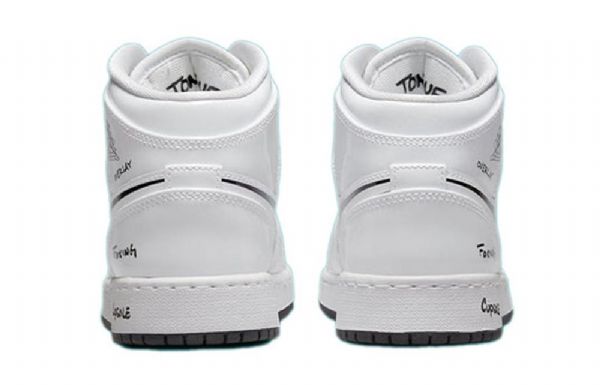 Nike Air Jordan 1 Mid Tops Gs Retro Koripallokengät Miehille Valkoinen