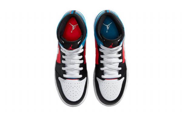 Nike Air Jordan 1 Mid Tops Gs Retro Koripallokengät Miesten Musta Valkoinen Sininen