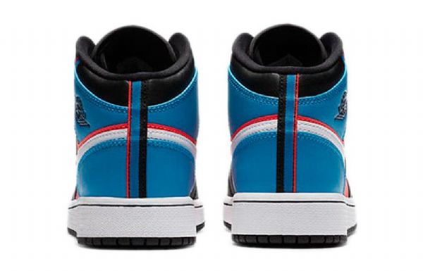 Nike Air Jordan 1 Mid Tops Gs Retro Koripallokengät Miesten Musta Valkoinen Sininen