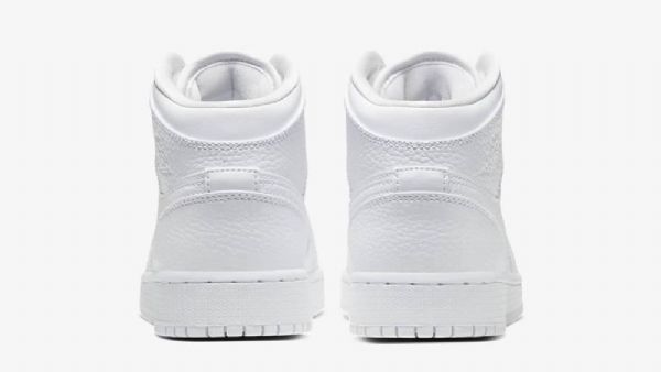 Nike Air Jordan 1 Mid Tops Gs Triple Kengät Miehille Valkoinen