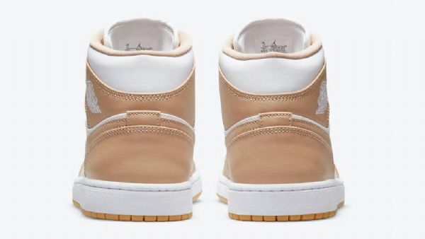 Nike Air Jordan 1 Mid Tops Hamppukengät Miehille Ruskea Valkoinen