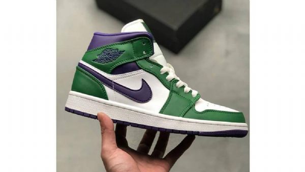 Nike Air Jordan 1 Mid Tops Hulk Kengät Miehille Vihreä Violetti
